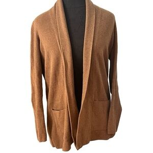J Crew Factory Light Brown Beige Shawl Collar Knit Sweater Blazer Size Small